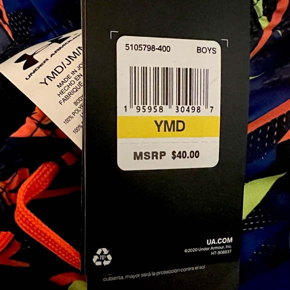 UNDER ARMOUR • Boys Rowdy Bolts Volley Shorts - Picture 3 of 3